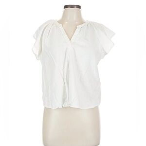 Universal Thread White V-Neck Flutter Sleeve Blouse